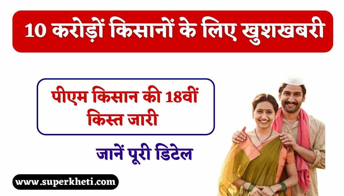 PM Kisan Yojana 18 Instalment: देश के 10 करोड़ों किसानों को मिलेगी खुशखबरी, पीएम मोदी जारी करेंगे आज पीएम किसान की 18वीं किस्त डीबीटी के माध्यम से जारी