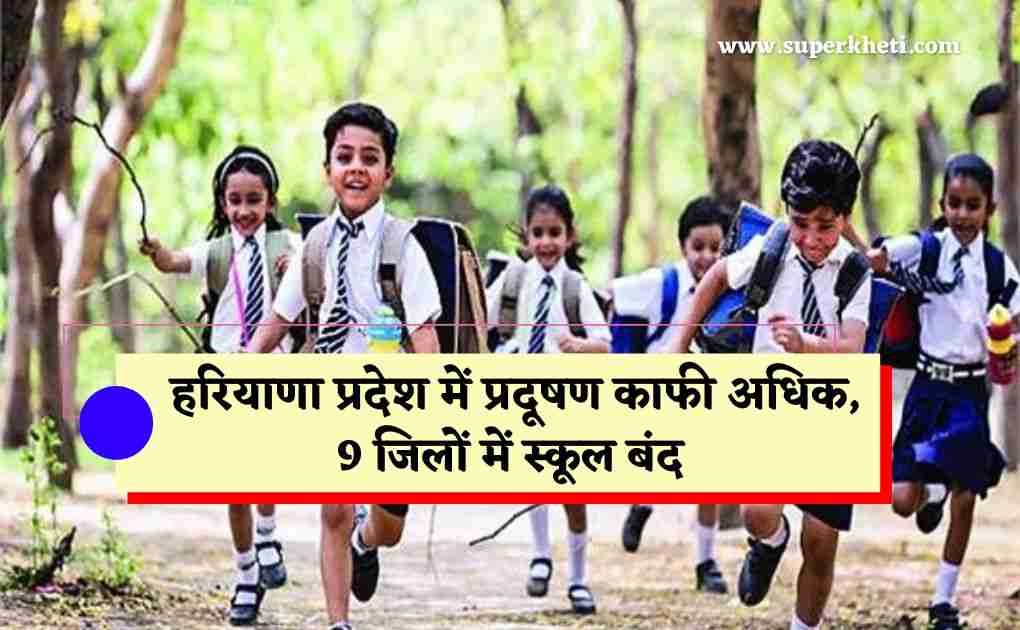 Haryana School Closed News: हरियाणा प्रदेश में प्रदूषण काफी अधिक, 9 जिलों में आज से 5 वीं कक्षा तक स्कूल बंद