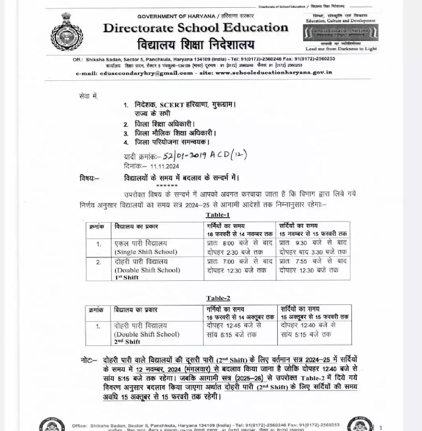 HR School Timings Changed: सर्दी के मौसम में स्कूलों के समय में हुआ बदलाव, जानें कितना बजे से शुरू और होगा बंद 